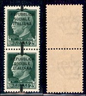 REPUBBLICA SOCIALE - PROVVISORI - 1944 - 25 Cent (491phb) Con Fascetto A Cavallo - Coppia Verticale - Gomma Integra - Autres & Non Classés