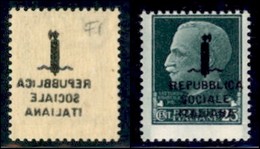 REPUBBLICA SOCIALE - PROVVISORI - 1944 - 25 Cent (491s) Con Decalco - Gomma Integra - Sonstige & Ohne Zuordnung