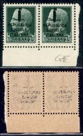 REPUBBLICA SOCIALE - PROVVISORI - 1944 - Genova - 25 Cent (491) - Coppia Angolare (pos. 99/100) - Gomma Integra - Autres & Non Classés