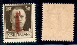 REPUBBLICA SOCIALE - PROVVISORI - 1944 - Verona - Soprastampa Bruna - 30 Cent (492G) - Gomma Integra - Andere & Zonder Classificatie