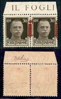 REPUBBLICA SOCIALE - PROVVISORI - 1944 - Firenze - 30 Cent (492/IIpm) - Coppia Bordo Foglio (pos. 1/2) Con Soprastampa P - Sonstige & Ohne Zuordnung