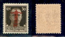 REPUBBLICA SOCIALE - PROVVISORI - 1944 - Genova - 30 Cent (492a) Con Soprastampa Capovolta - Gomma Integra - Cert. AG - Andere & Zonder Classificatie