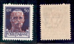 REPUBBLICA SOCIALE - PROVVISORI - 1944 - 50 Cent (493c) Con Doppia Soprastampa (una Capovolta) - Gomma Originale - Sonstige & Ohne Zuordnung