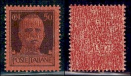 REPUBBLICA SOCIALE - PROVVISORI - 1944 - Inchiostrazione Anomala - 50 Cent (493za) Completamente Rosso - Gomma Integra - - Autres & Non Classés