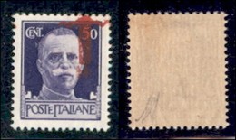 REPUBBLICA SOCIALE - PROVVISORI - 1944 - Verona - Soprastampa L Carminio Lilla - 50 Cent (493BAa) Con Soprastampa Capovo - Sonstige & Ohne Zuordnung