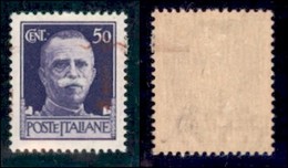 REPUBBLICA SOCIALE - PROVVISORI - 1944 - Verona - Soprastampa L Carminio Lilla - 50 Cent (493BAa Varietà Ma) Con Soprast - Sonstige & Ohne Zuordnung