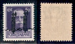 REPUBBLICA SOCIALE - PROVVISORI - 1944 - Verona - Soprastampa L In Nero - 50 Cent (493CAb) Con Doppia Soprastampa - Gomm - Sonstige & Ohne Zuordnung