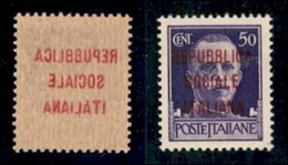 REPUBBLICA SOCIALE - PROVVISORI - 1944 - Firenze - Soprastampa Rossa - 50 Cent (493/IIs - CEI 62c) Con Decalco - Gomma I - Autres & Non Classés