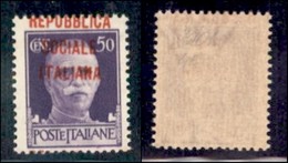 REPUBBLICA SOCIALE - PROVVISORI - 1944 - Genova - 50 Cent (493 - Varietà) Con Soprastampa In Alto - Gomma Integra - Non  - Sonstige & Ohne Zuordnung