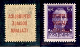 REPUBBLICA SOCIALE - PROVVISORI - 1944 - Milano - 50 Cent (493s) Con Decalco (pos. 63) - Gomma Integra - Sonstige & Ohne Zuordnung