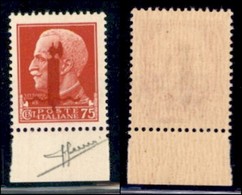 REPUBBLICA SOCIALE - PROVVISORI - 1944 - Verona - Soprastampa L - 75 Cent (494B) Bordo Foglio - Gomma Integra - Sorani - Andere & Zonder Classificatie