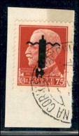 REPUBBLICA SOCIALE - PROVVISORI - 1944 - Verona - Soprastampa L In Mero - 75 Cent (494Ca) Con Soprastampa Capovolta - Us - Sonstige & Ohne Zuordnung