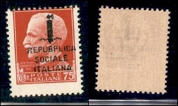 REPUBBLICA SOCIALE - PROVVISORI - 1944 - Roma - 75 Cent (494) Pos. 92 (BP) - Gomma Integra - Sonstige & Ohne Zuordnung