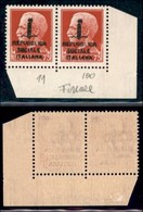 REPUBBLICA SOCIALE - PROVVISORI - 1944 - Firenze - 75 Cent (494) - Coppia Angolare (pos. 99/100) - Gomma Integra - Autres & Non Classés