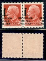 REPUBBLICA SOCIALE - PROVVISORI - 1944 - Firenze - 75 Cent (494pma) - Coppia Orizzontale Con Soprastampe Spostate - Gomm - Andere & Zonder Classificatie