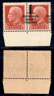 REPUBBLICA SOCIALE - PROVVISORI - 1944 - Firenze - 75 Cent (494pmk) - Coppia Bordo Foglio (pos. 91/92) - Gomma Integra - Andere & Zonder Classificatie