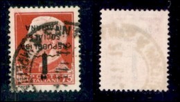 REPUBBLICA SOCIALE - PROVVISORI - 1944 - Genova - 75 Cent (494a) Usato - Soprastampa Capovolta - Cert. AG - Andere & Zonder Classificatie