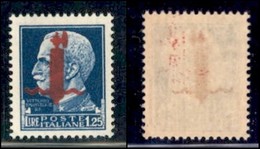 REPUBBLICA SOCIALE - PROVVISORI - 1944 - Firenze - Soprastampa Carminio Lilla - 1,25 Lire (495/I) - Gomma Integra - Sonstige & Ohne Zuordnung