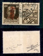 REPUBBLICA SOCIALE - PROVVISORI - 1944 - Propaganda - Soprastampa Rosso Bruno - 30 Cent Marina (29Dbab) Con Doppia Sopra - Andere & Zonder Classificatie