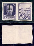 REPUBBLICA SOCIALE - PROVVISORI - 1944 - Propaganda - Soprastampa K - 50 Cent Marina (33B) - Senza Gomma - Andere & Zonder Classificatie