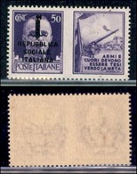 REPUBBLICA SOCIALE - PROVVISORI - 1944 - Propaganda - Soprastampa K - 50 Cent Esercito (34B) - Gomma Integra - Andere & Zonder Classificatie
