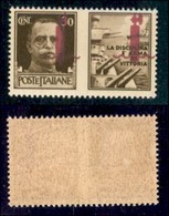 REPUBBLICA SOCIALE - PROVVISORI - 1944 - Propaganda - Firenze - Soprastampa Lilla - 30 Cent Marina (41/Iaa/ba) Con Sopra - Sonstige & Ohne Zuordnung