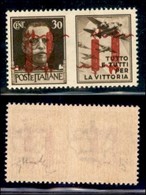 REPUBBLICA SOCIALE - PROVVISORI - 1944 - Propaganda - Verona - 30 Cent Aviazione (55b) Con Doppia Soprastampa (diritta + - Andere & Zonder Classificatie