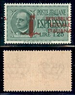 REPUBBLICA SOCIALE - PROVVISORI - 1944 - Espressi - Firenze - Soprastampa Carminio Lilla - 1,25 Lire (21/Igac) - Soprast - Andere & Zonder Classificatie