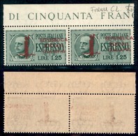 REPUBBLICA SOCIALE - PROVVISORI - 1944 - Espressi - Firenze - Soprastampa Carminio Lilla - 1,25 Lire (21/I Varietà Ha) - - Andere & Zonder Classificatie