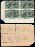 REPUBBLICA SOCIALE - PROVVISORI - 1944 - Espressi - Firenze - 1,25 Lire (21/IIgaa + 21/IIgab) - Quartina Angolare Con So - Andere & Zonder Classificatie