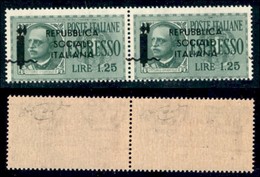 REPUBBLICA SOCIALE - PROVVISORI - 1944 - Espressi - Genova - Soprastampa In Nero - 1,25 Lire (21Aga) - Coppia Orizzontal - Andere & Zonder Classificatie