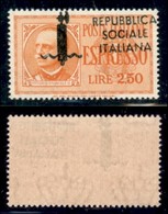 REPUBBLICA SOCIALE - PROVVISORI - 1944 - Espressi - 2,50 Lire (22ha) Con Soprastampa Obliqua - Gomma Integra - Sonstige & Ohne Zuordnung