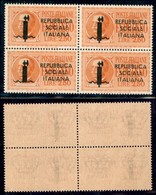 REPUBBLICA SOCIALE - PROVVISORI - 1944 - Espressi - Roma - 2,50 Lire (22) - Quartina Angolare (pos. 41/47) - Gomma Integ - Sonstige & Ohne Zuordnung