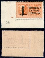 REPUBBLICA SOCIALE - PROVVISORI - 1944 - Espressi - Genova - 2,50 Lire (22) Angolo Di Foglio (pos. 46) - Gomma Integra - Sonstige & Ohne Zuordnung