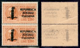 REPUBBLICA SOCIALE - PROVVISORI - 1944 - Espressi - Torino - 2,50 Lire (22 - CEI 7a) - Coppia Verticale (pos. 35/40) Con - Andere & Zonder Classificatie