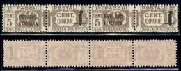 REPUBBLICA SOCIALE - PROVVISORI - 1944 - Pacchi Postali - Soprastampe Diverse (corta + Lunga) - 5 Cent (36a + 36) In Cop - Andere & Zonder Classificatie