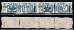 REPUBBLICA SOCIALE - PROVVISORI - 1944 - Pacchi Postali - Soprastampe Diverse - 10 Cent (37 + 37a) In Coppia - Gomma Int - Sonstige & Ohne Zuordnung