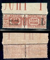 REPUBBLICA SOCIALE - PROVVISORI - 1944 - Pacchi Postali - 25 Cent (38 Varietà) Bordo Foglio - Soprastampe Oblique - Gomm - Sonstige & Ohne Zuordnung