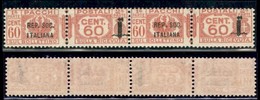 REPUBBLICA SOCIALE - PROVVISORI - 1944 - Pacchi Postali - Soprastampe Diverse - 60 Cent (41 + 41a) In Coppia - Gomma Int - Sonstige & Ohne Zuordnung