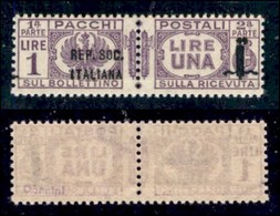 REPUBBLICA SOCIALE - PROVVISORI - 1944 - Pacchi Postali - Soprastampa Corta - 1 Lira (42a) - Gomma Integra - Ottimamente - Andere & Zonder Classificatie