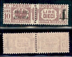 REPUBBLICA SOCIALE - PROVVISORI - 1944 - Pacchi Postali - 10 Lire (46) - Gomma Integra - Sonstige & Ohne Zuordnung