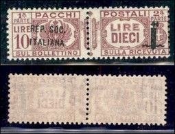 REPUBBLICA SOCIALE - PROVVISORI - 1944 - Pacchi Postali - 10 Lire (46 Varietà) Con Soprastampa Obliqua - Gomma Integra - - Sonstige & Ohne Zuordnung