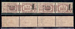 REPUBBLICA SOCIALE - PROVVISORI - 1944 - Pacchi Postali - Soprastampe Diverse - 10 Lire (46a + 46) In Coppia - Gomma Int - Sonstige & Ohne Zuordnung