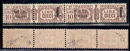 REPUBBLICA SOCIALE - PROVVISORI - 1944 - Pacchi Postali - Soprastampe Diverse - 10 Lire (46a + 46 Varietà) In Coppia - G - Sonstige & Ohne Zuordnung