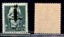 REPUBBLICA SOCIALE - PROVE - SAGGI - 1944 - Saggi - Verona - Soprastampa L In Nero - 15 Cent (P11) Con Fascio Grosso (po - Sonstige & Ohne Zuordnung