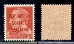 REPUBBLICA SOCIALE - PROVE - SAGGI - 1944 - Saggi - Verona - Soprastampa M - 20 Cent (P18) - Gomma Integra - Sonstige & Ohne Zuordnung