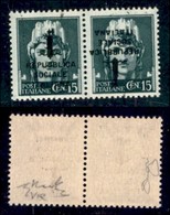REPUBBLICA SOCIALE - PROVE - SAGGI - 1944 - Saggi - Verona - 15 + 15 Cent (P26b) - Gomma Integra - Chiavarello + Cert. R - Autres & Non Classés