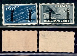 REPUBBLICA SOCIALE - PROVE - SAGGI - 1944 - Saggi - Verona - Doppia Soprastampa L In Nero - Posta Aerea (P15A + P16) - G - Autres & Non Classés