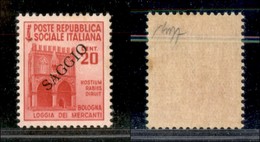 REPUBBLICA SOCIALE - PROVE - SAGGI - 1944 - Saggi - Monumenti Distrutti - 20 Cent (504) - Gomma Integra - Caffaz - Andere & Zonder Classificatie