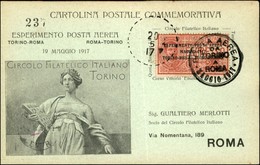 POSTA AEREA  - 1917 (20 Maggio) - Torino Roma (798) - Aerogramma Numerato - Altri & Non Classificati